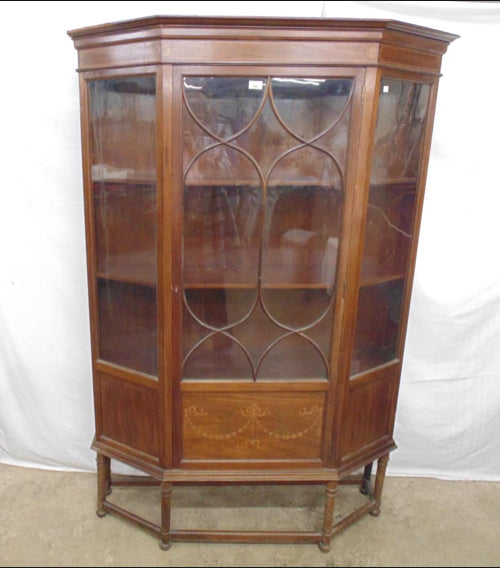 Inlaid Mahogany Display Cabinet having double glazed doors - 121cm x 37cm x 178cm tall - £225