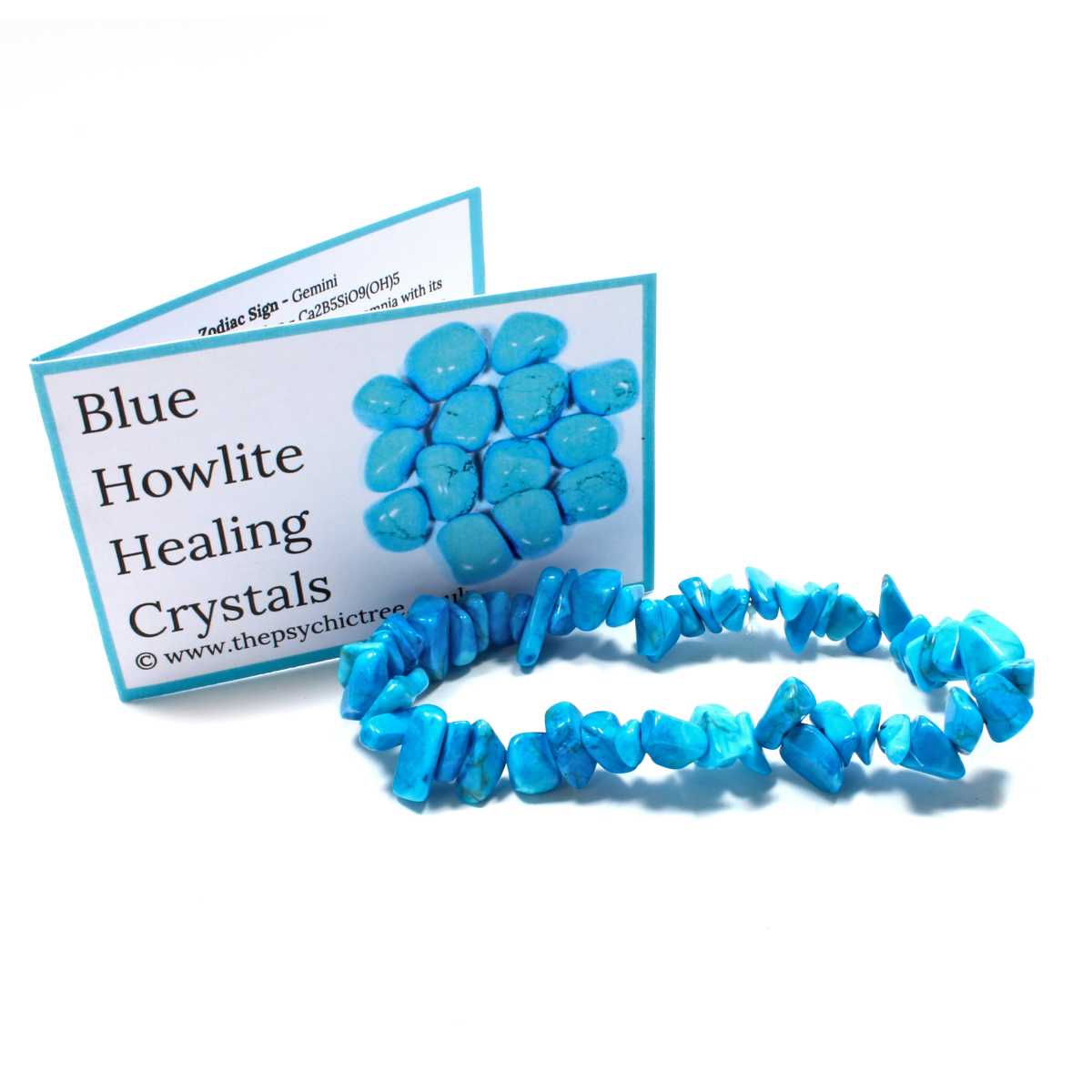 Blue Howlite Stone Chip Bracelet