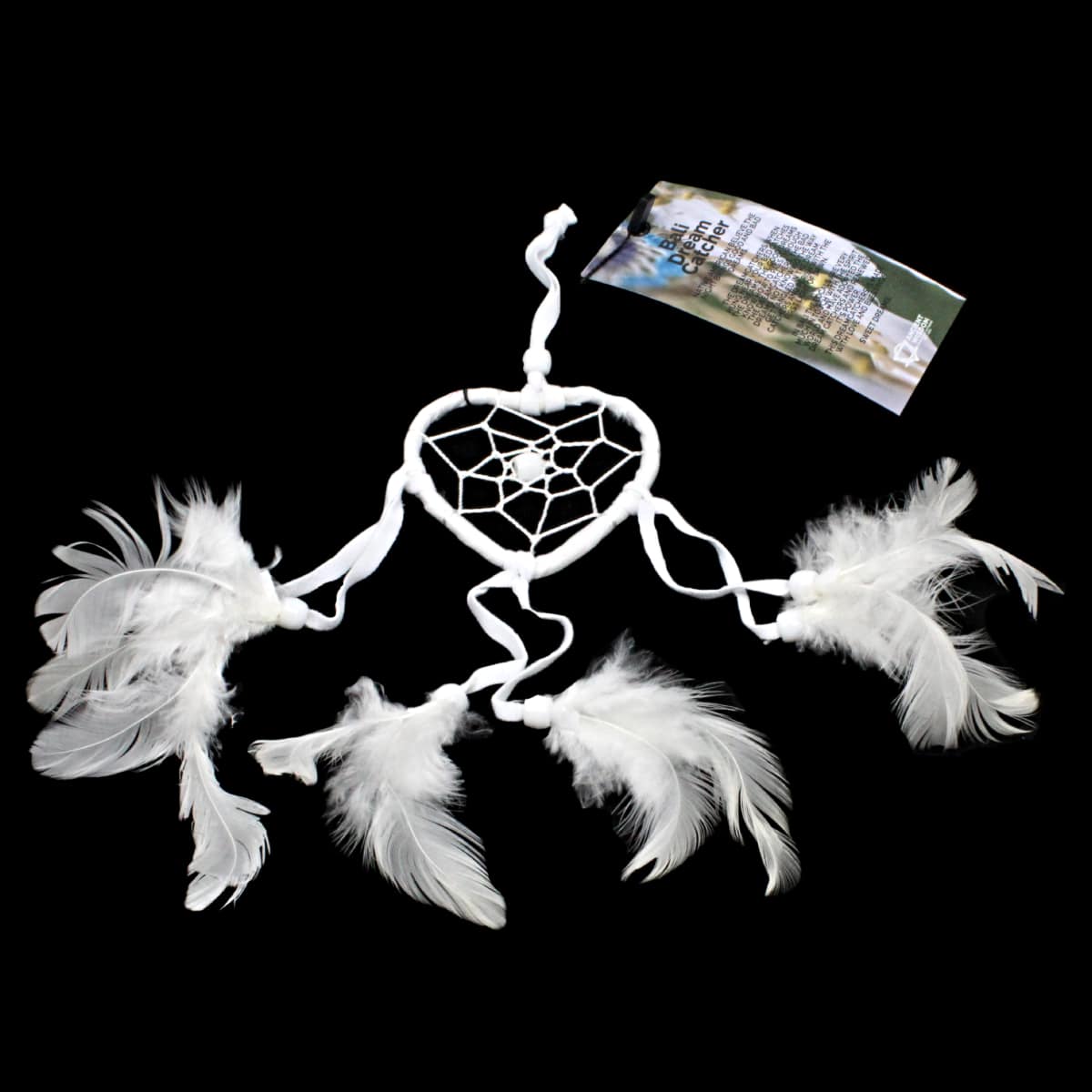 Small Heart Bali Dreamcatcher - White