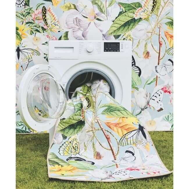 Eco-Washable Multicolour Rug Floral Design