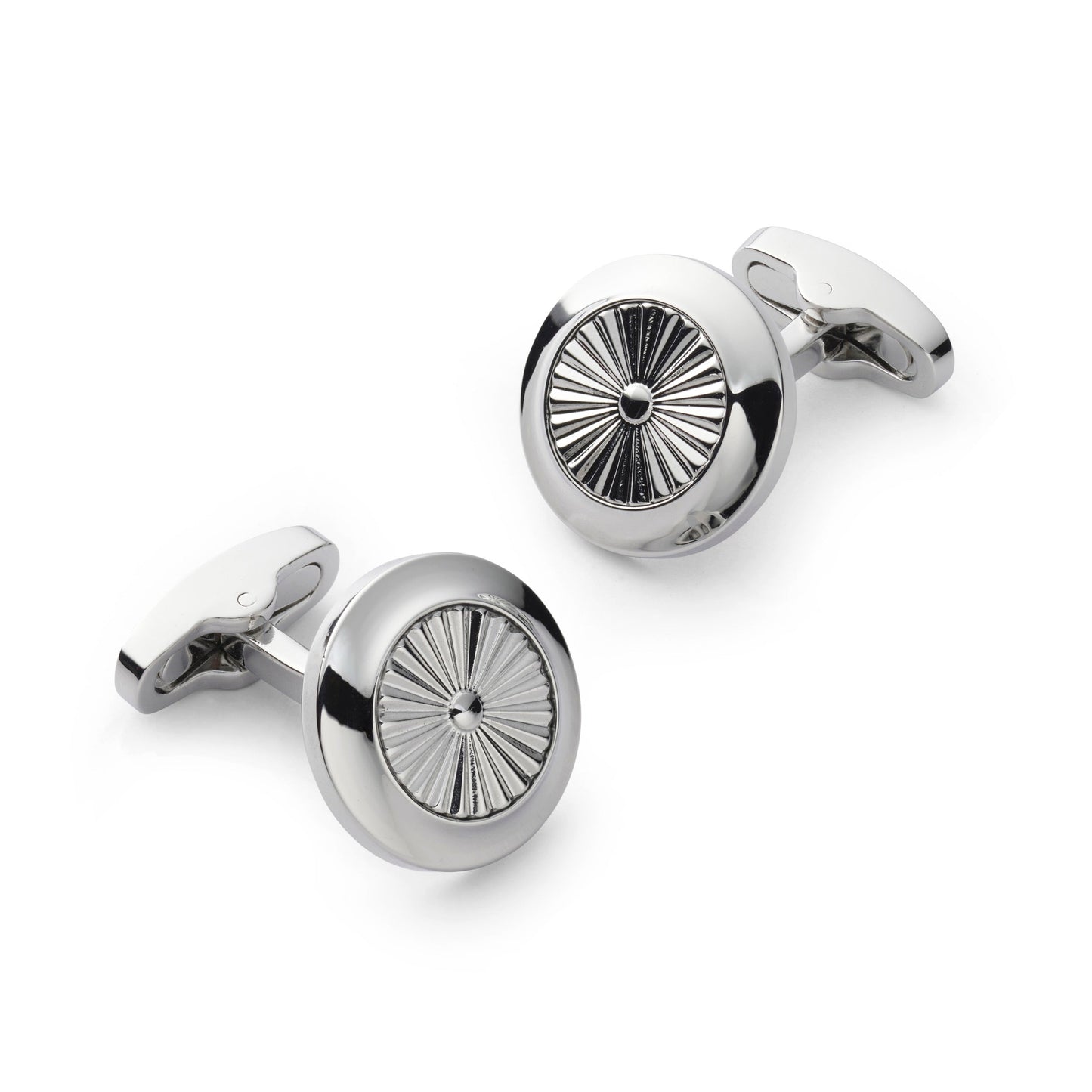 Turbine Cufflinks In Silver