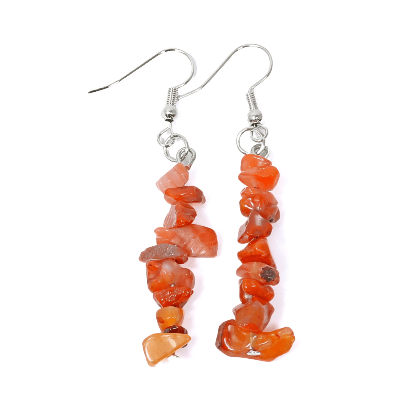 Carnelian Crystal Chip Drop Earrings