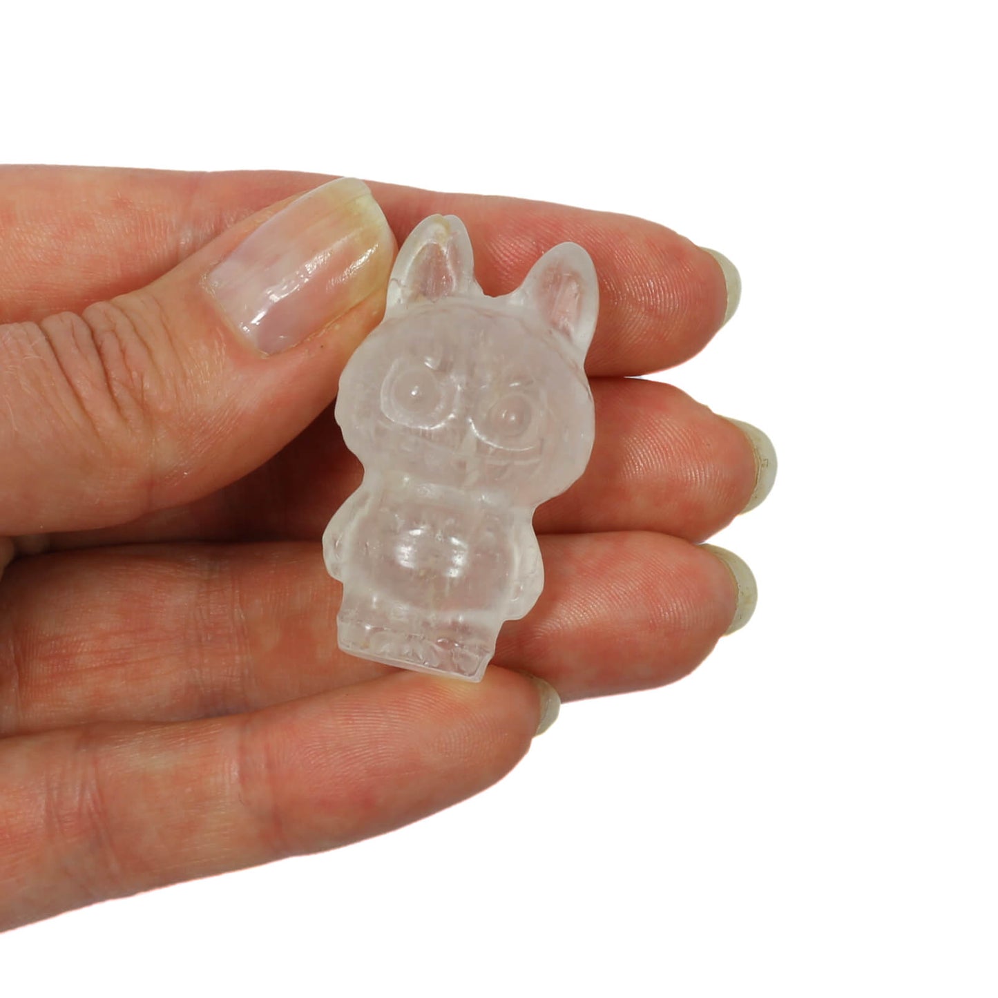 Labubu Clear Quartz Crystal Carving – Pure Energy & Playful Light