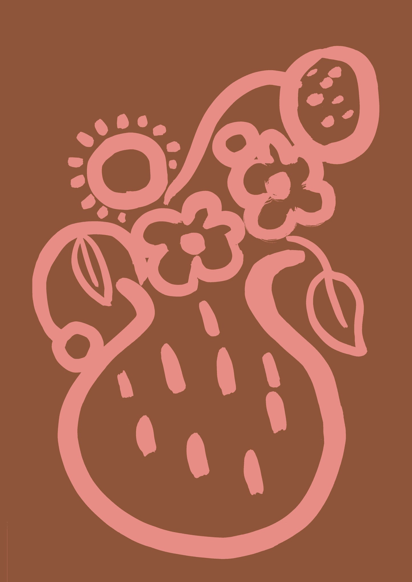 Vase print - Terracotta + Coral