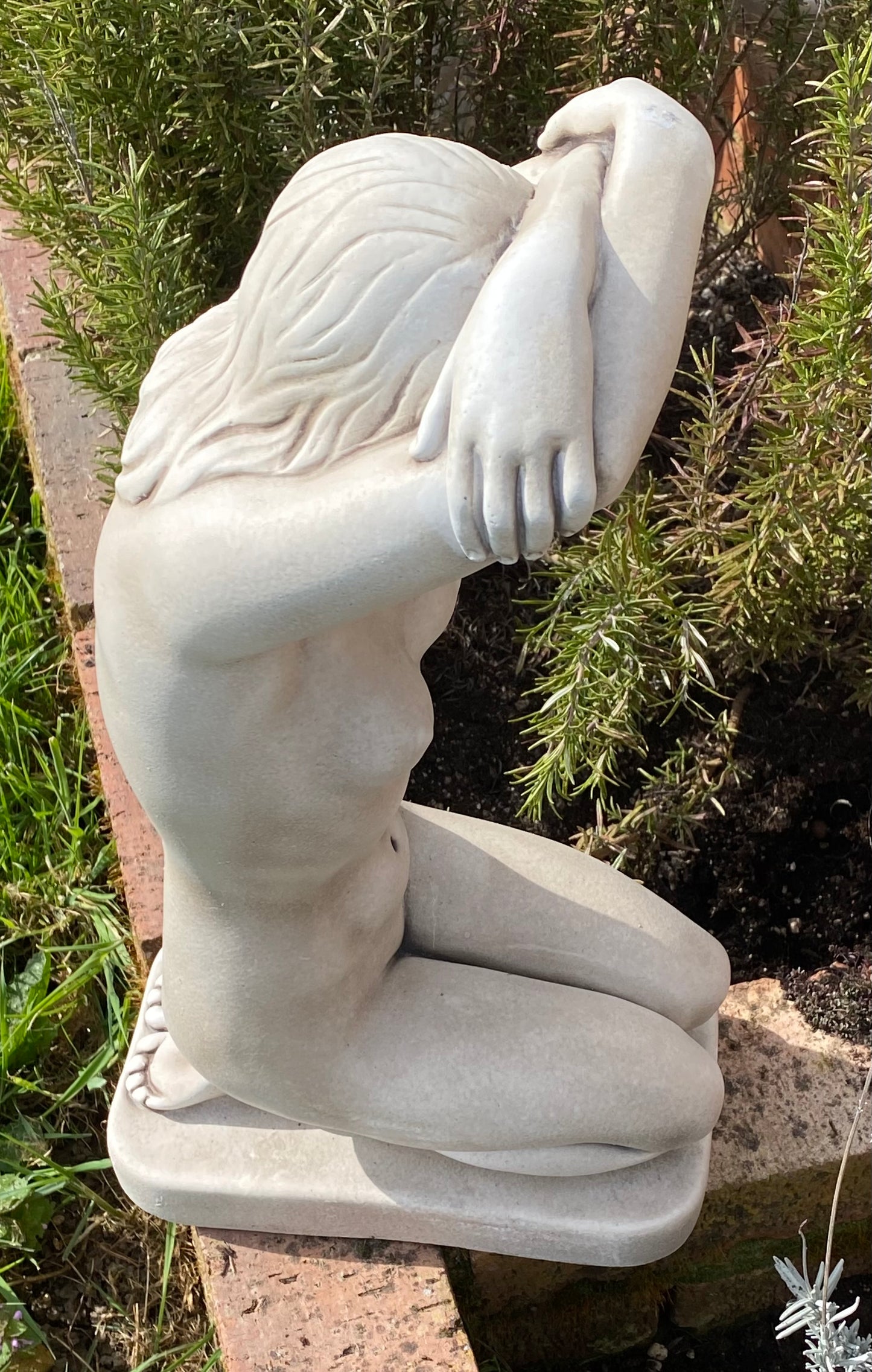 Vintage Style Nude Lady Statue 50cm High Concrete Garden Ornament - £50