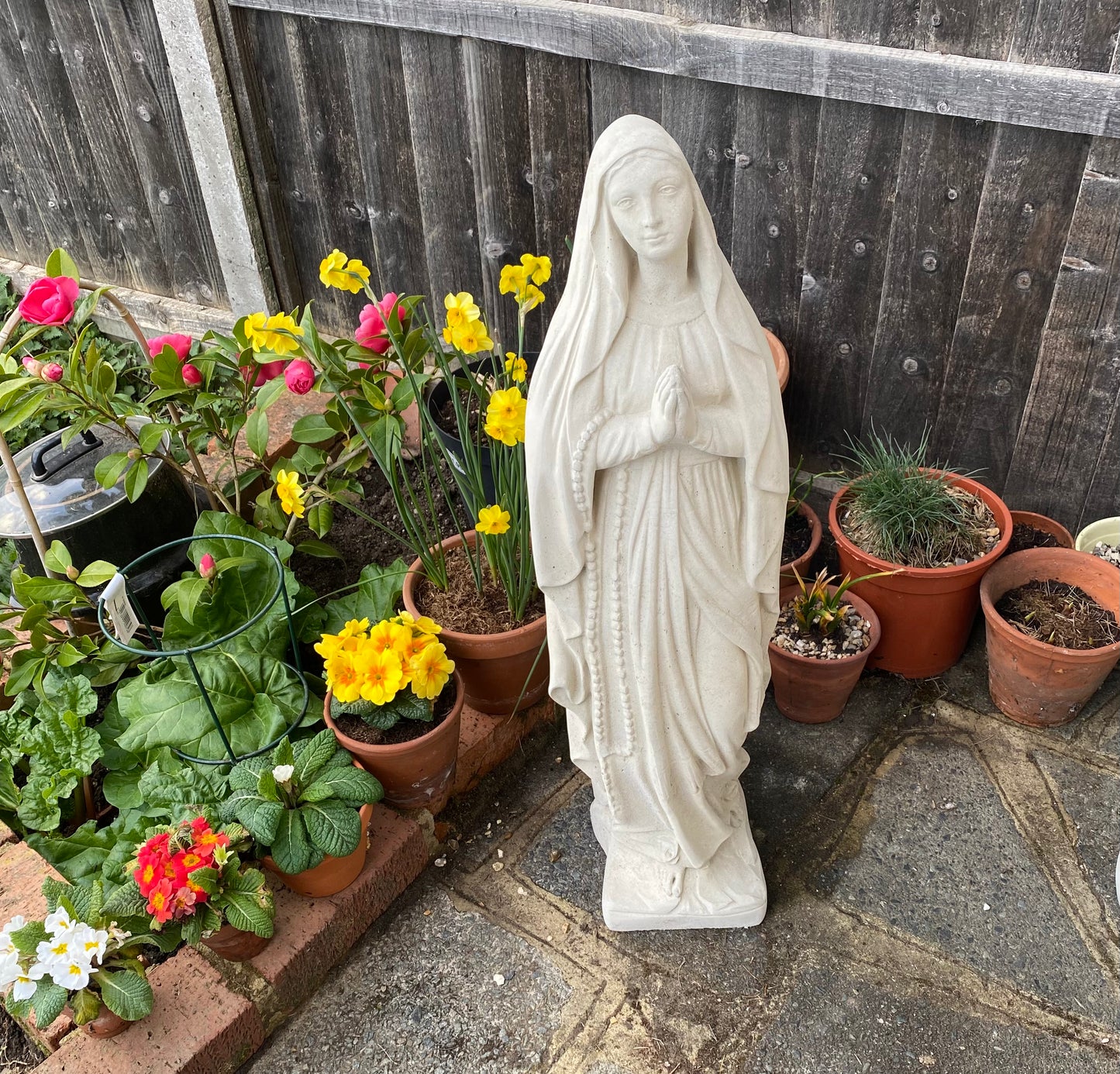 Religious Mary Concrete Garden Ornament Statue Sculpture 77cm Tall - £75 Garden Decoration Salvage Architectural Design