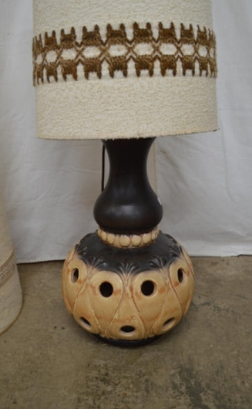 Stunning West German 1970's Pottery Lamp & Shade - 130.5cm tall - £169