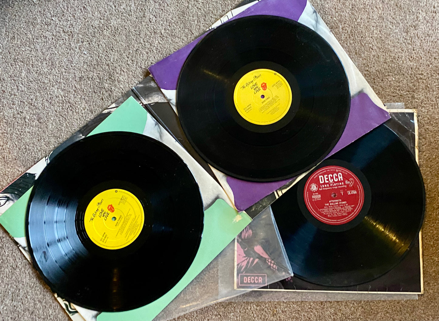 2 X Rolling Stones Vinyl LP Records - £35 for both - Aftermath & Love You Live