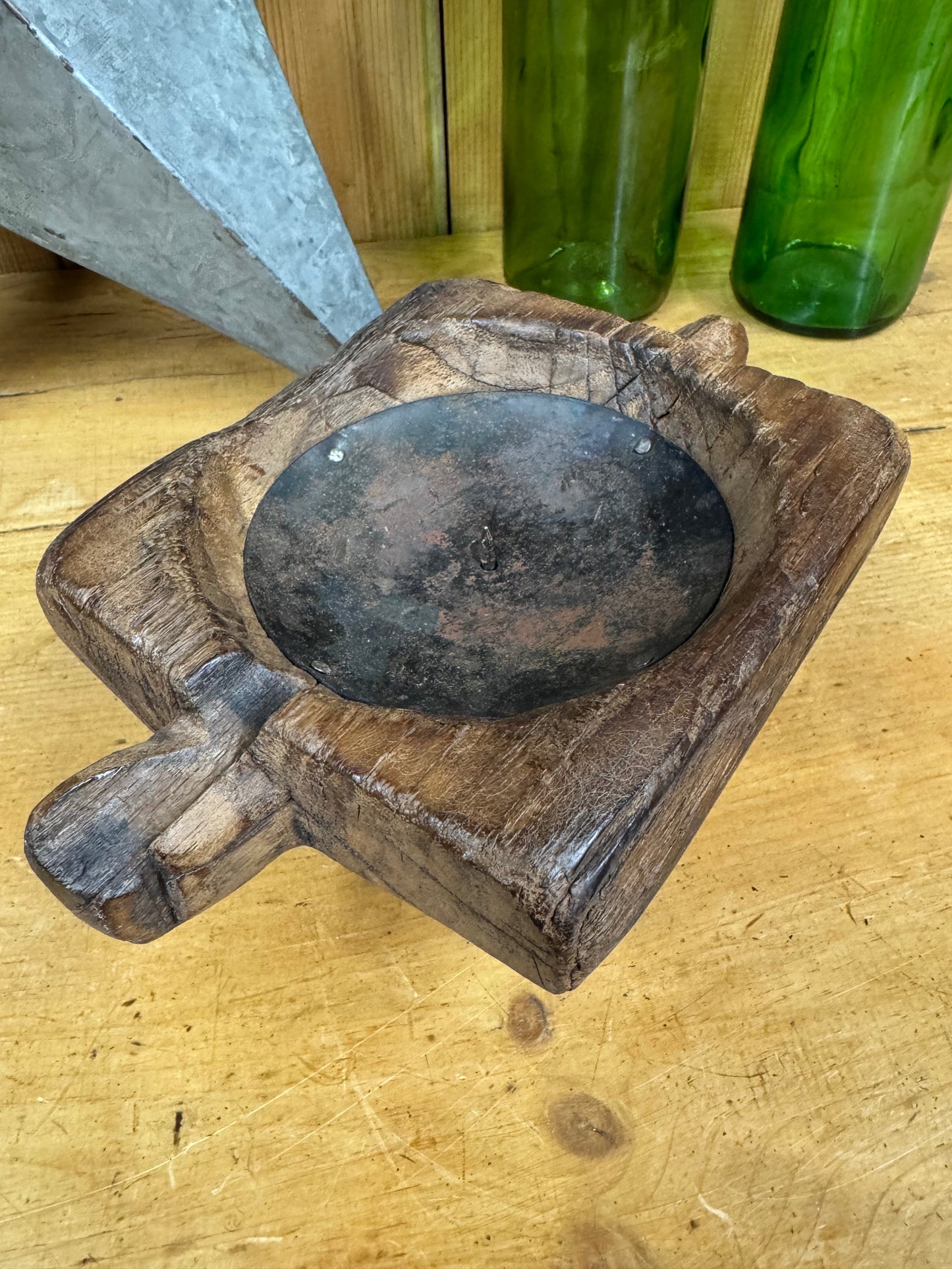 Rustic Wooden Candle Holder / Church Candle Holder / Reclaimed Farmhouse Decor (H)