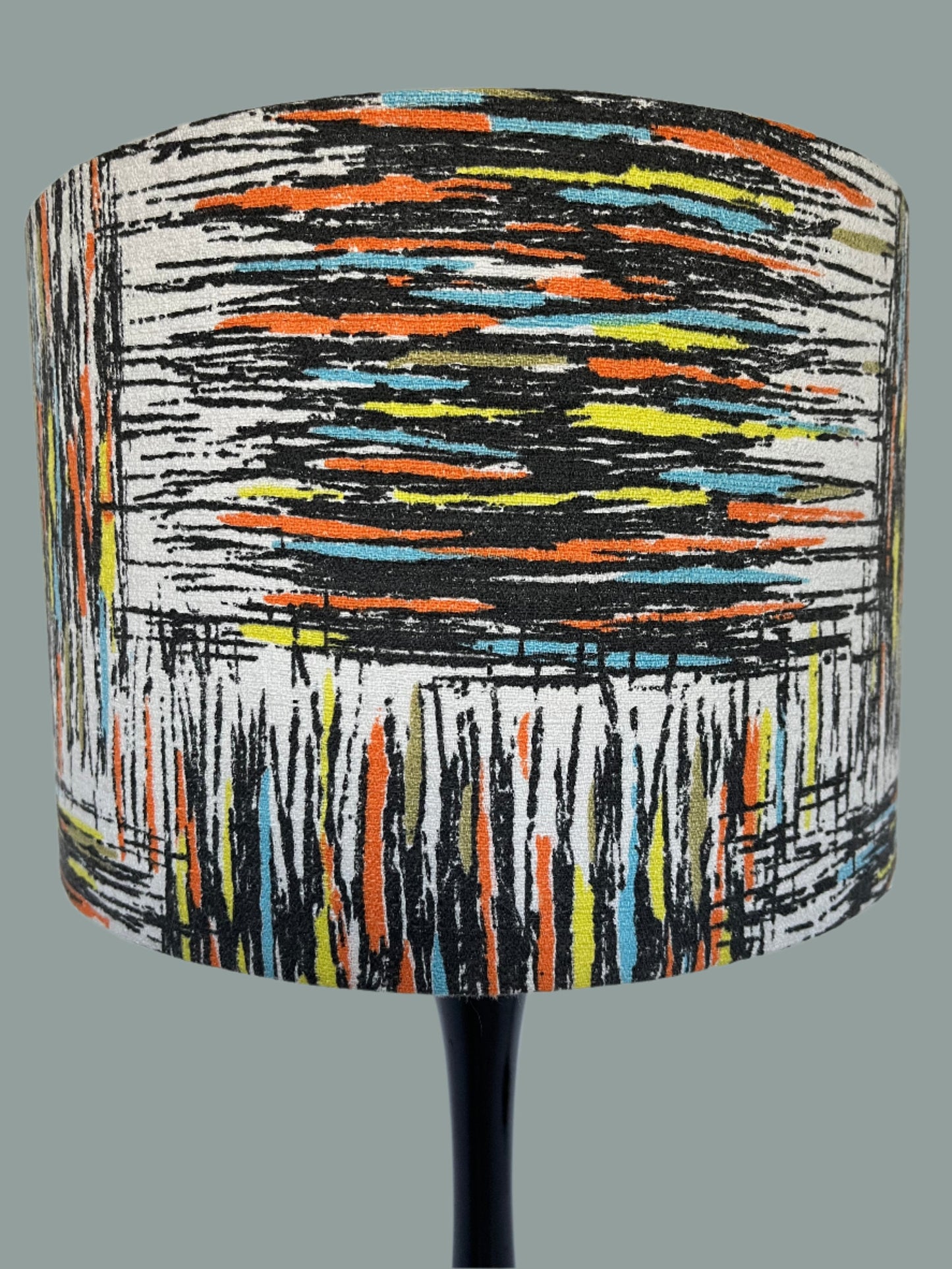 Vintage mid - century fabric Lampshade - 21 h x 30 d cm