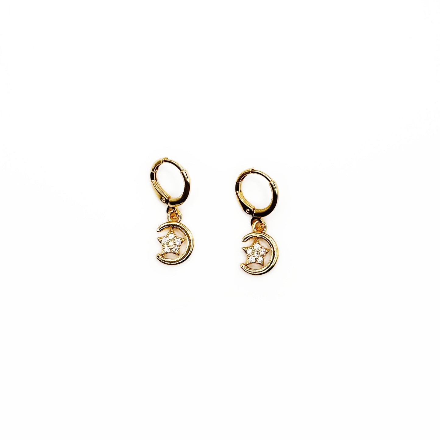 Starlie Celestial Moon and Star Mini Huggie Hoops