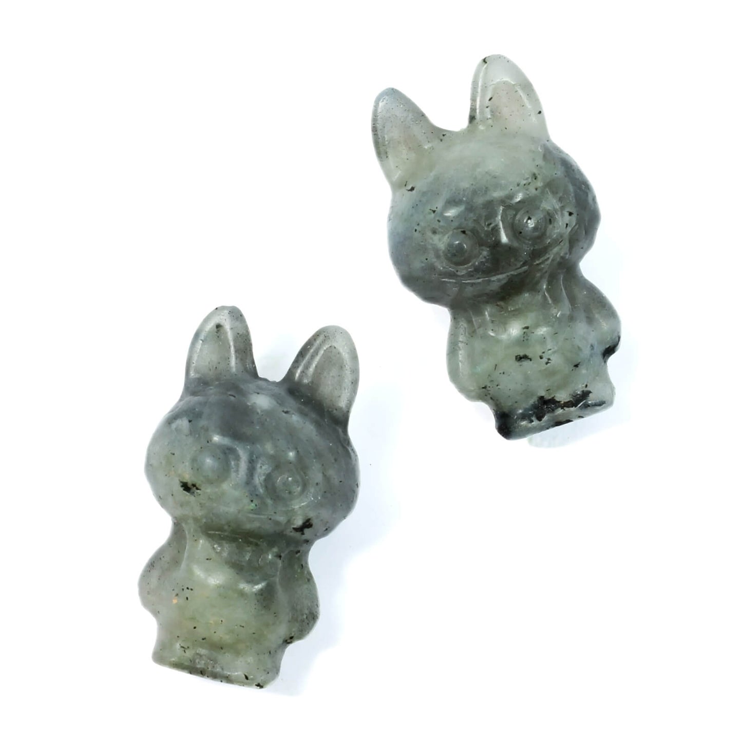 Labubu Labradorite Crystal Carving – Mystical Protector & Playful Spirit