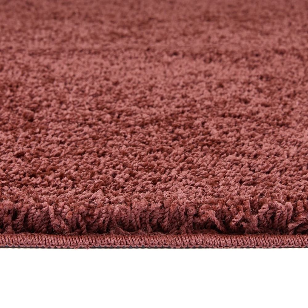 Washable Ox Red Shaggy Rug