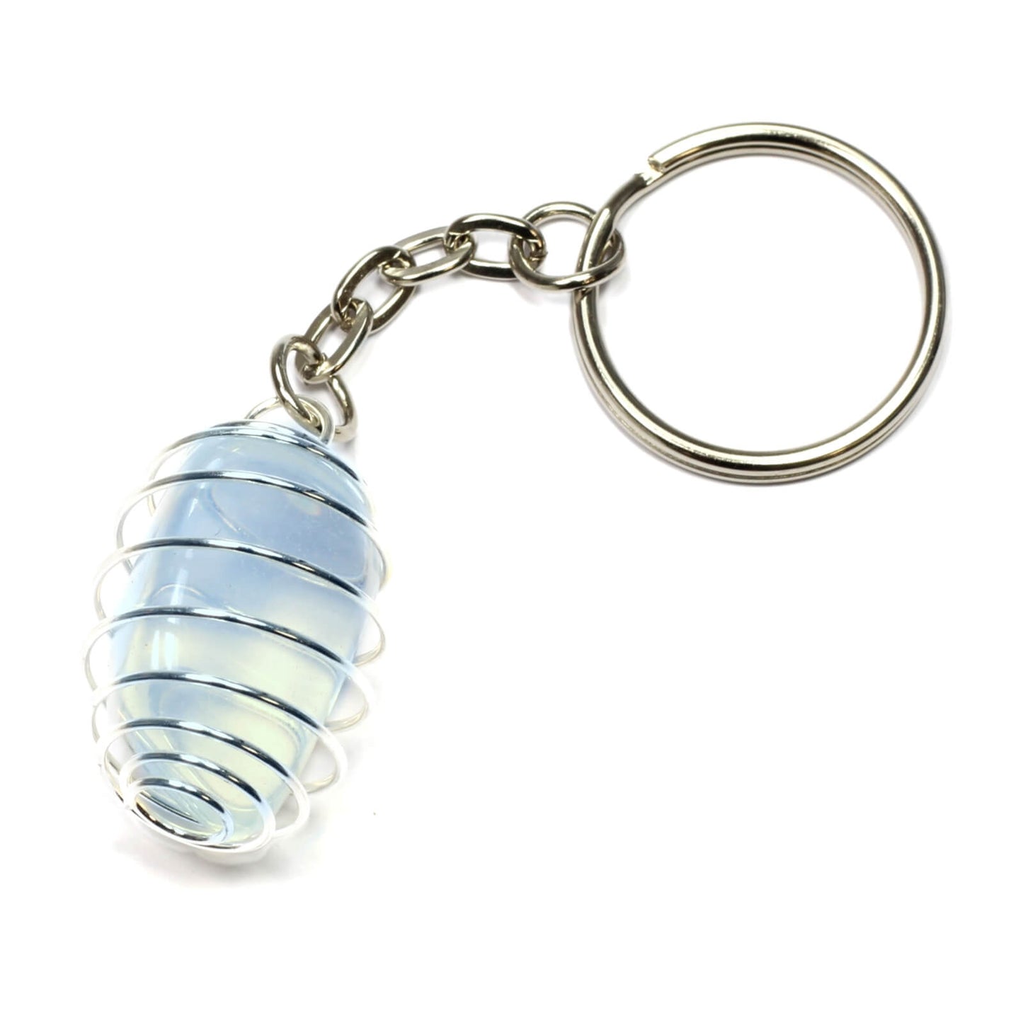 Opalite Spiral Cage Keyring
