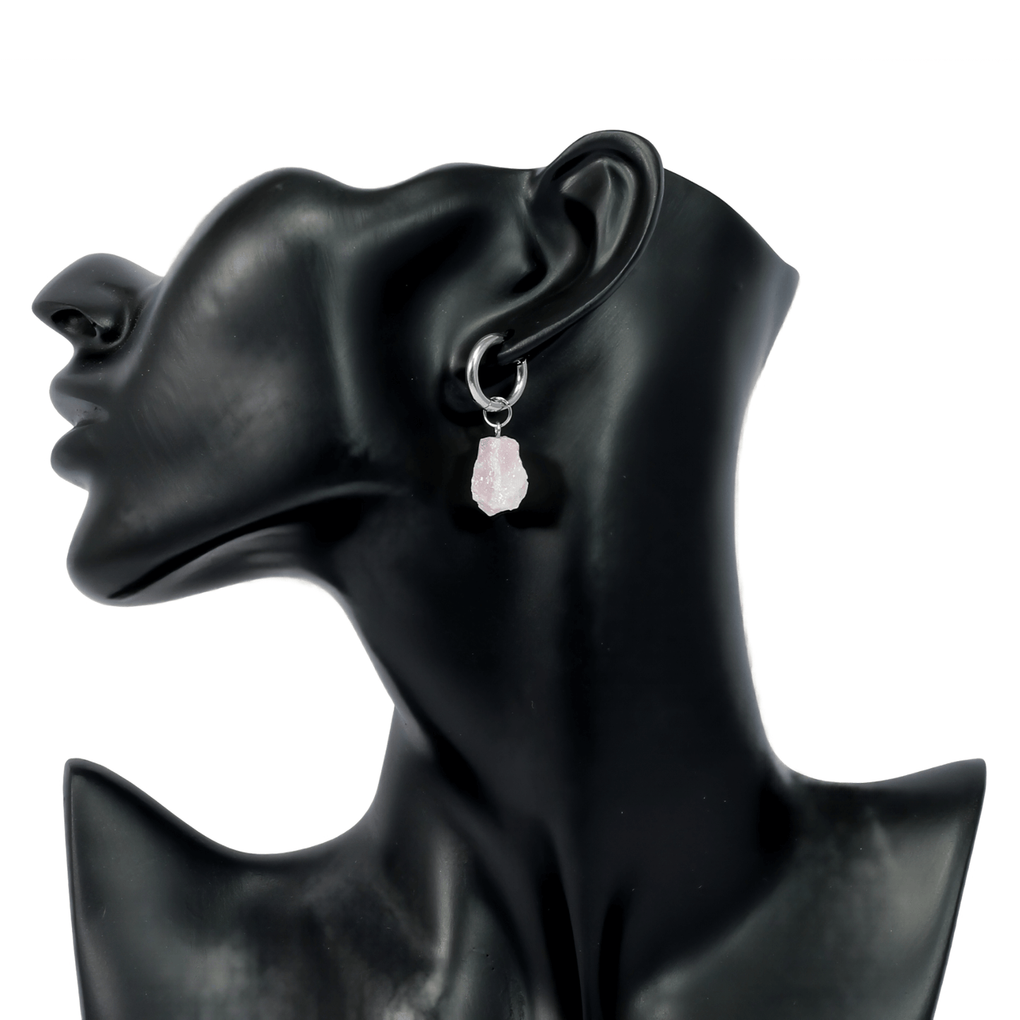 Rose Quartz Huggie Earrings – Love, Softness, Heart Energy