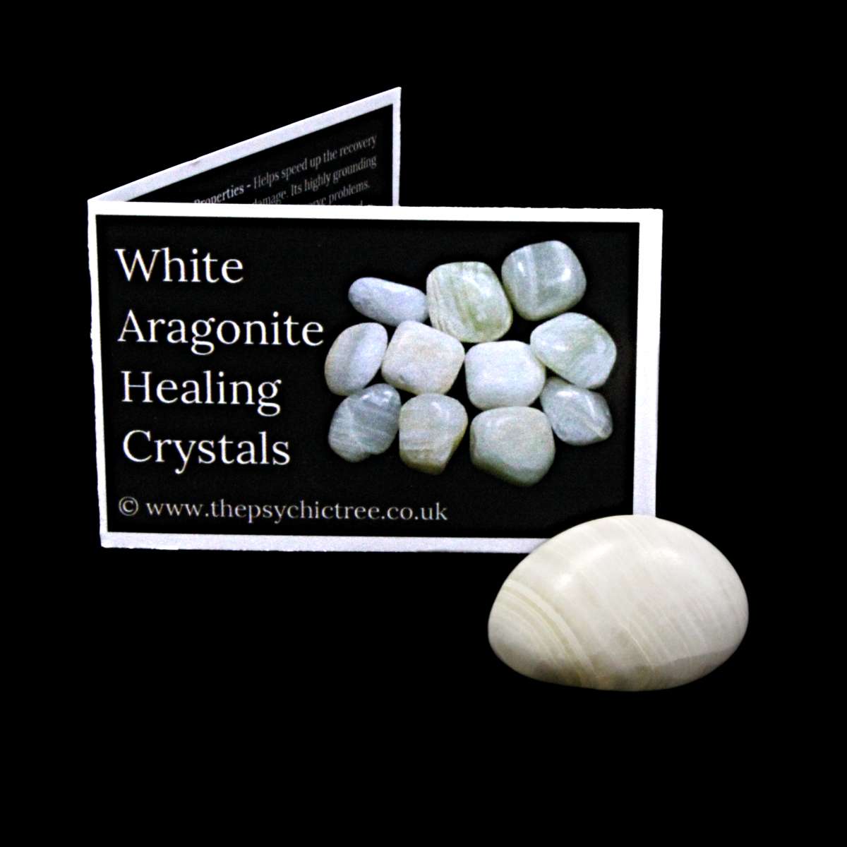 White/Pink Aragonite Polished Crystal & Guide Pack