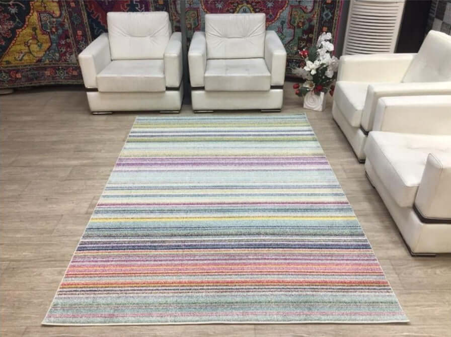 Villa Multicolour Striped Rug