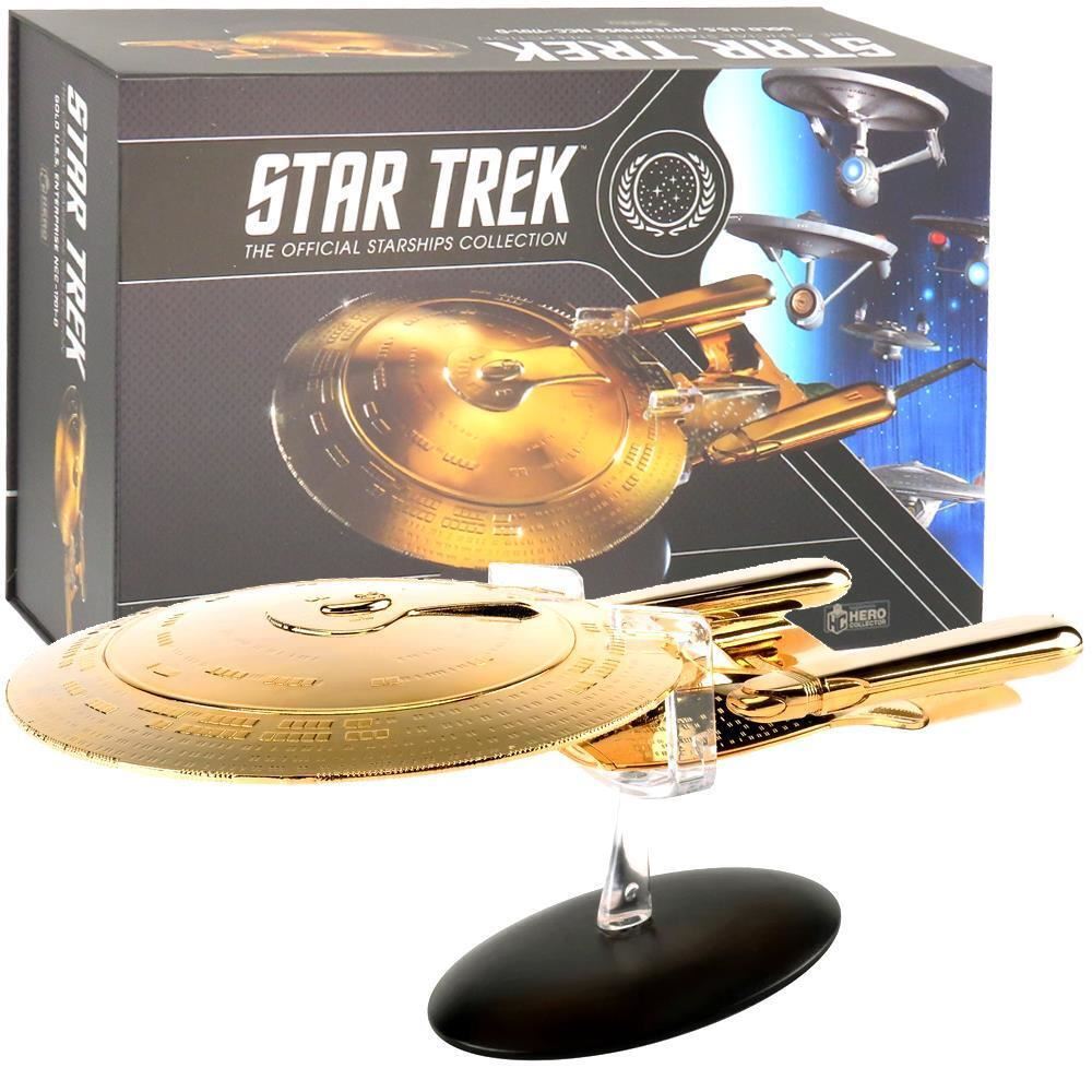 #01 Gold U.S.S. Enterprise NCC-1701-D (Galaxy class) Model Die Cast Ship XL EDITION (Eaglemoss / Star Trek)