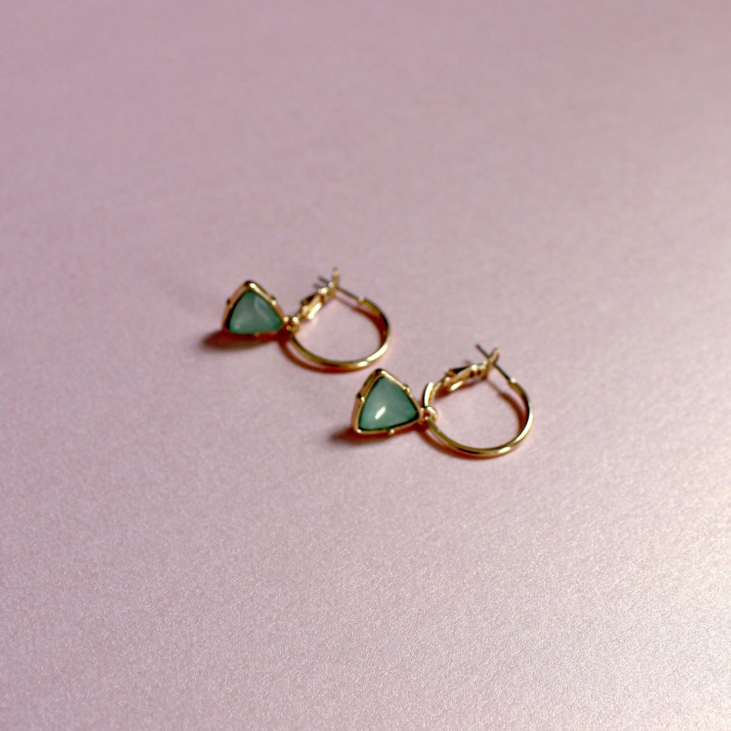 Holly Aqua Gem Hoop Earrings