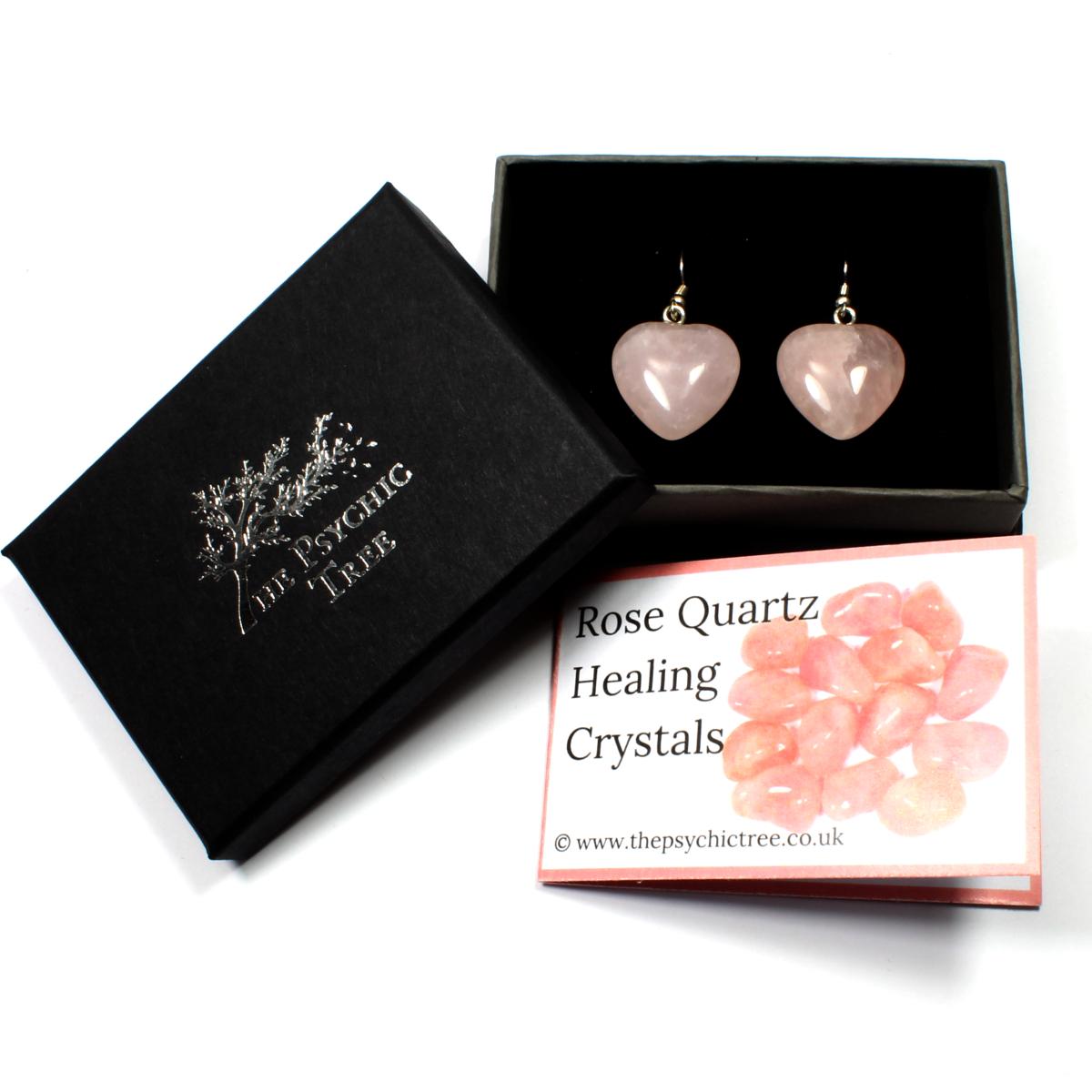 Rose Quartz Heart Earrings