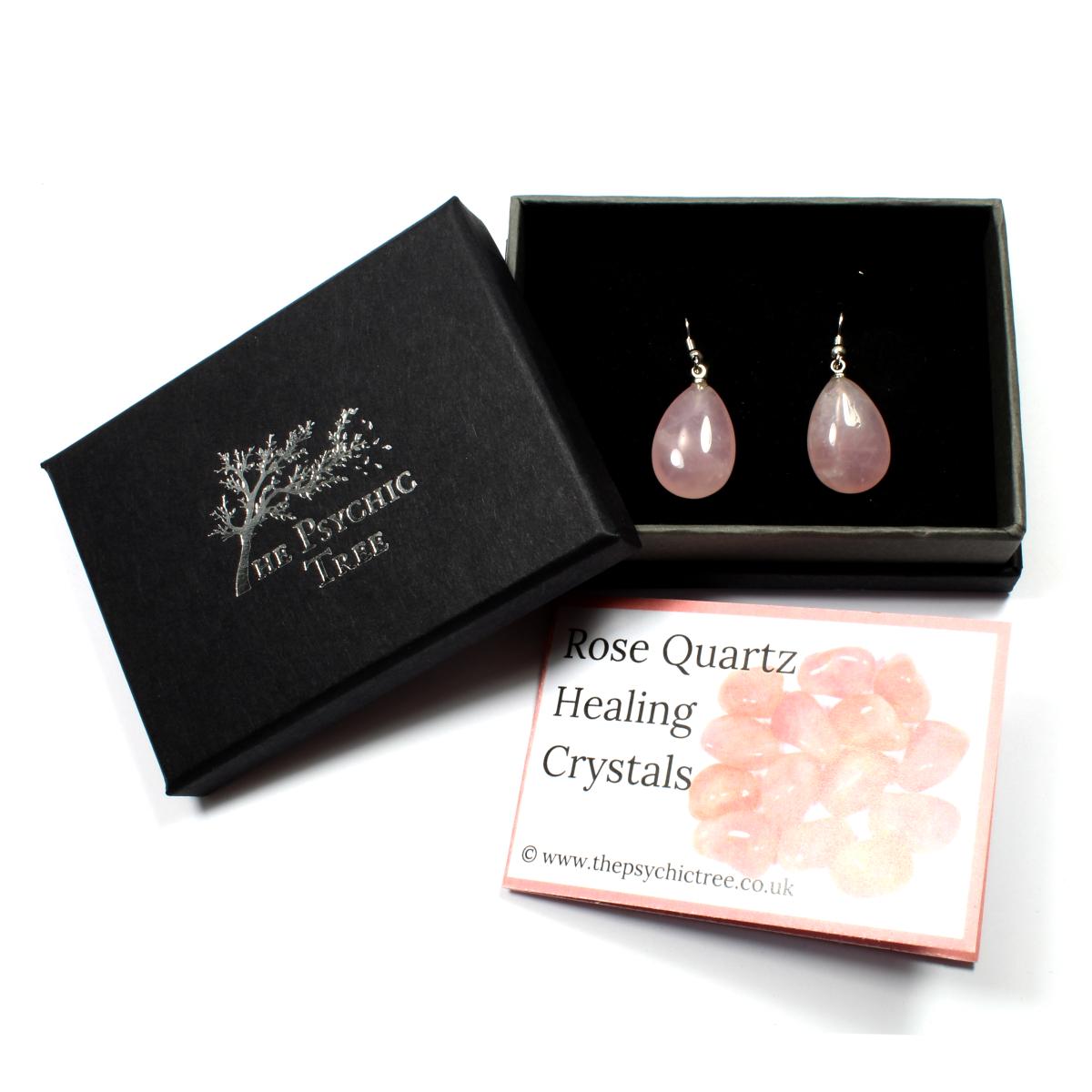 Rose Quartz Teardrop Earrings