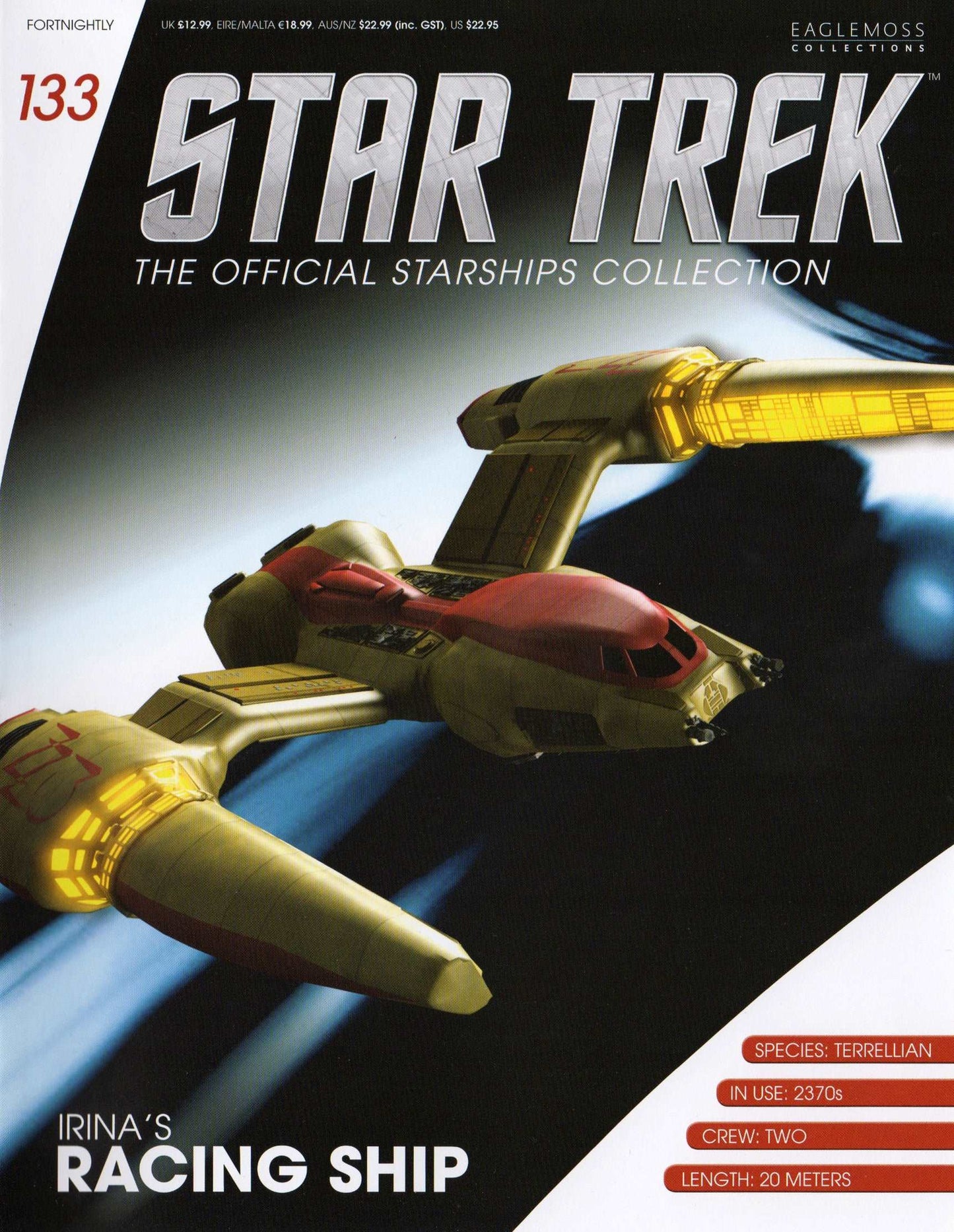#133 Irina's Racing Ship (Terrellian Racer) Model Die Cast Ship (Eaglemoss / Star Trek)