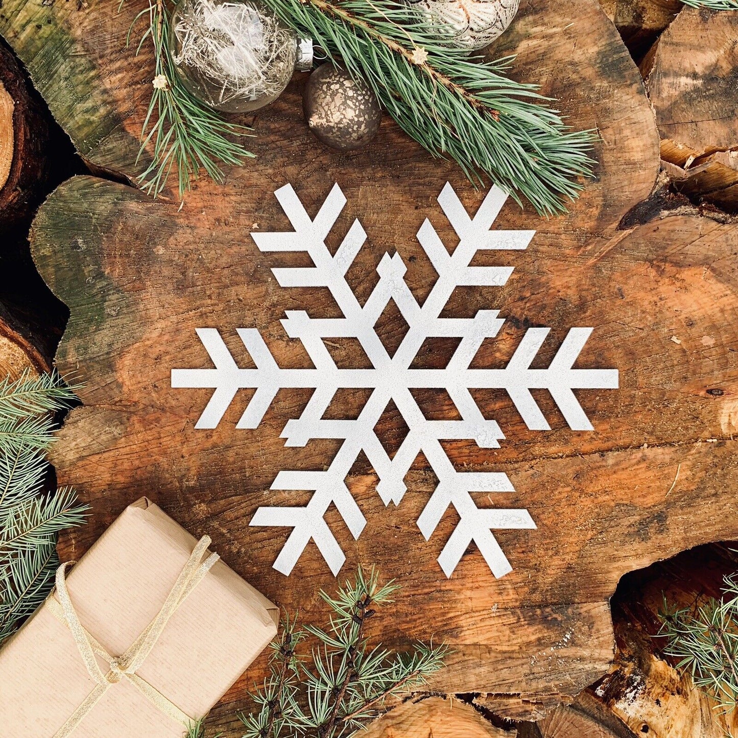 Large Rustic Metal Snowflake Decoration