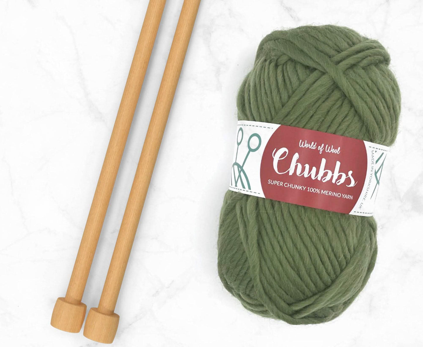 Olive Merino Super Chunky – Rich Green Fabulously Soft Merino Wool Yarn | Available at Teas & Antiques | Fast UK Delivery