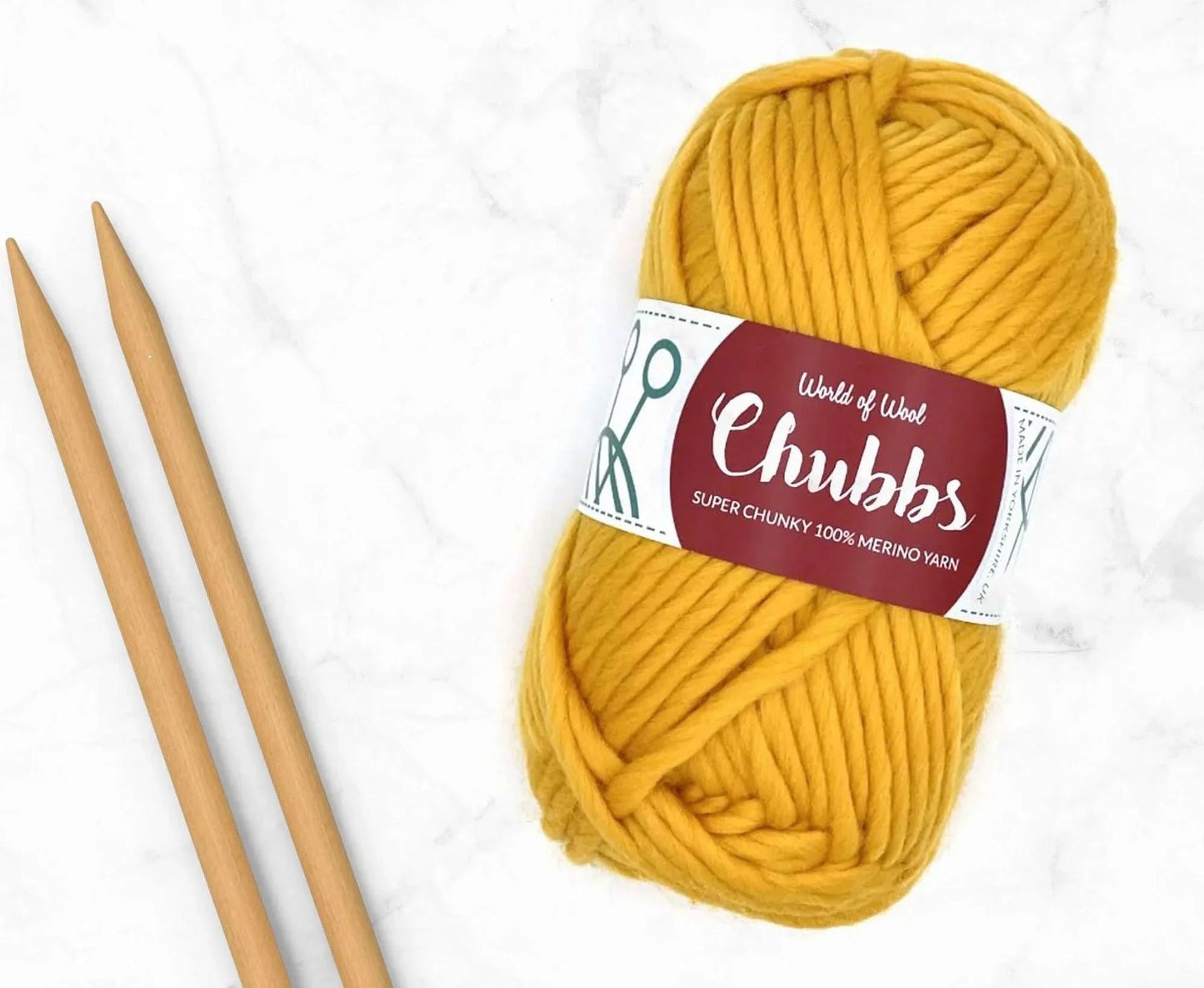 Sunset Merino Super Chunky – Golden Yellow Fabulously Soft Merino Wool Yarn | Available at Teas & Antiques | Fast UK Delivery