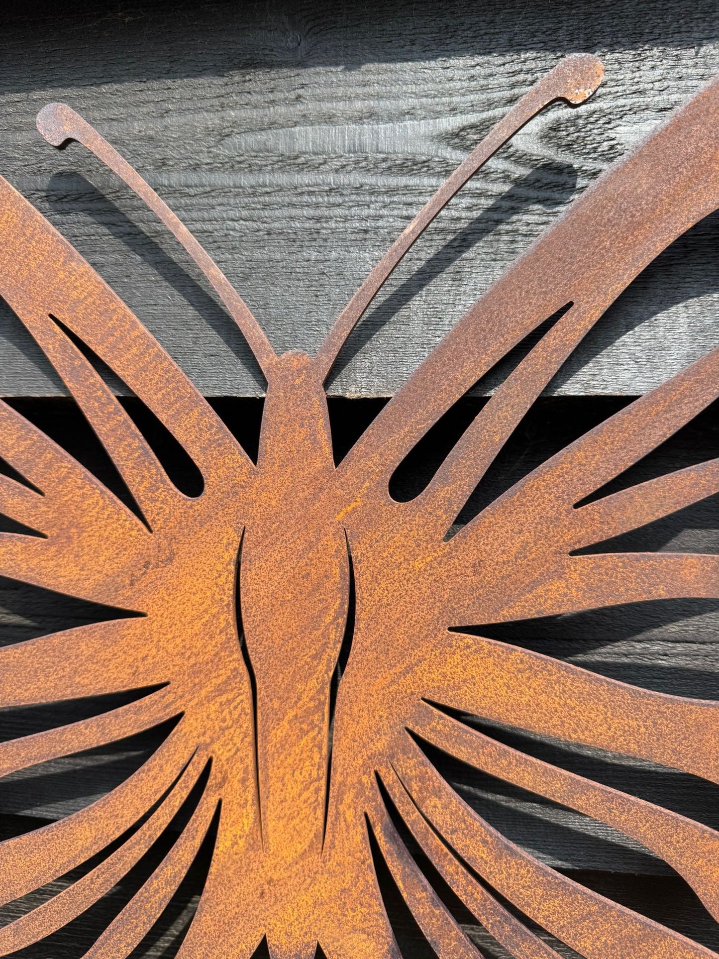 Large Rusty Metal Butterfly Decoration