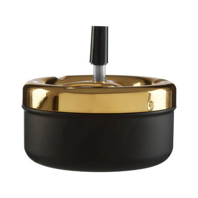 Medium Gold And Matte Black Spinning Ashtray