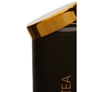 Liberty Black Enamel Finish Tea Canister