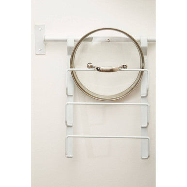 Sorello White Iron Hanging Pan Lid Rack
