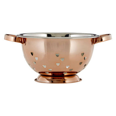 Rose Gold Hearts Design Colander