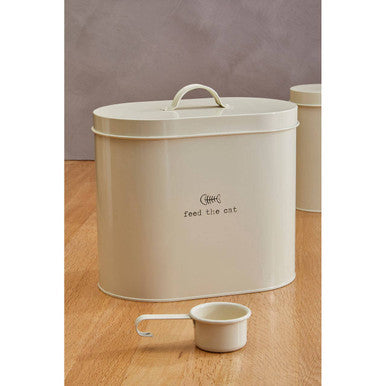 Adore Pets 6.5Ltr Feed The Cat Food Cream Storage Bin With Spoon