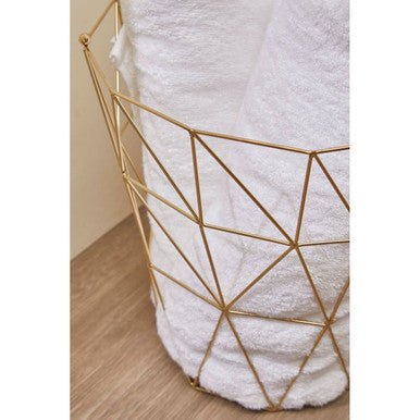 Vertex Gold Finish Tall Storage Basket