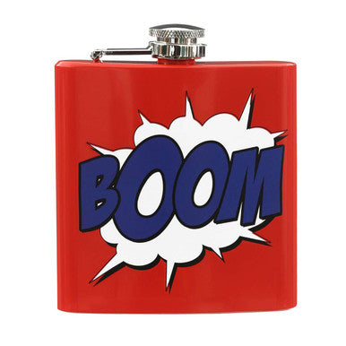 Auden Red Hip Flask With Boom Design