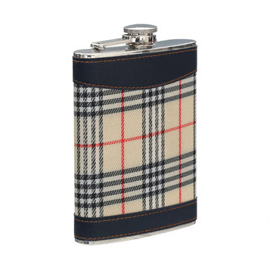 Cream Tartan Hip Flask