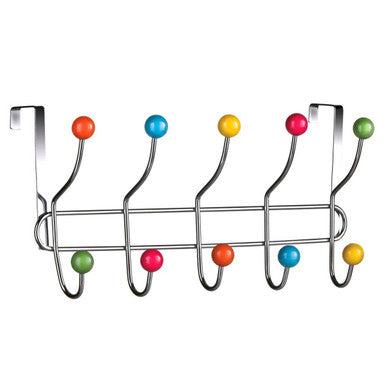 Over Door Multi Colour Plastic Balls 10 Hook Hanger