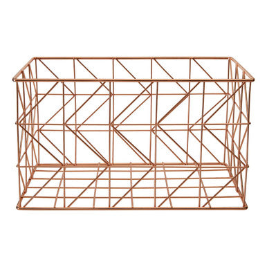 Vertex Copper Finish Zigzag Wire Basket
