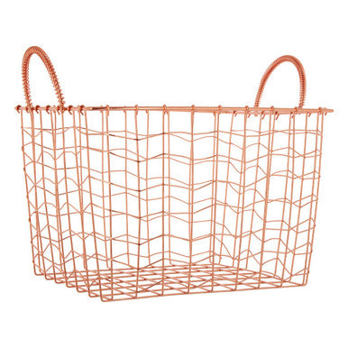 Vertex Wavy Grid Rectangular Wire Basket