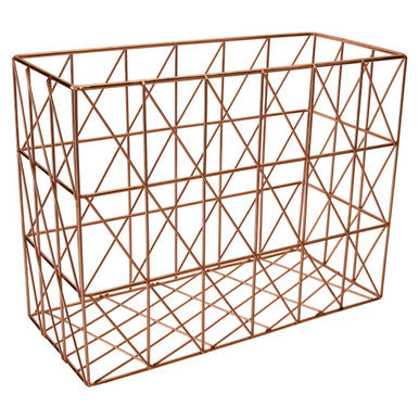 Vertex Copper Finish Cross Design Wire Basket