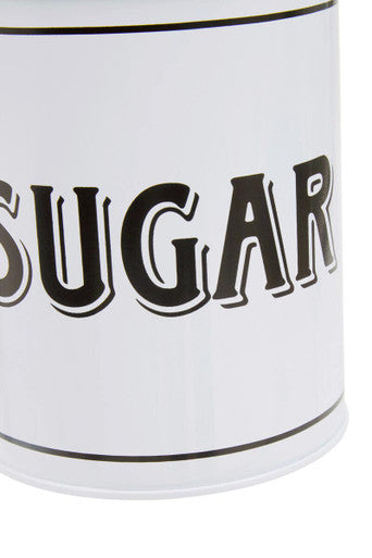 Grocer White Metal Sugar Canister