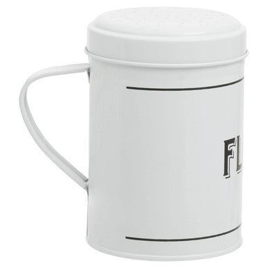 Grocer White Metal Flour Shaker