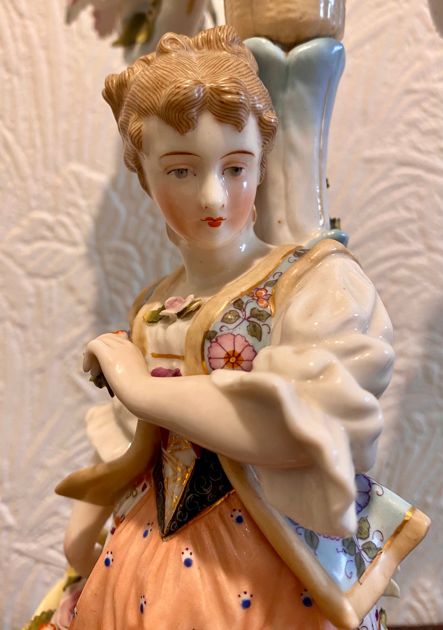 Absolutely Stunning Antique Pair of 19th Century Meissen Porcelain Candle Holders with DAMAGE - £165 - Home Interiors
