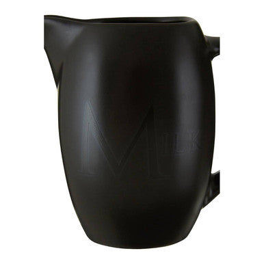 Black Text Milk Jug