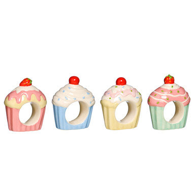 Set Of Four Cupcake Napkin Rings