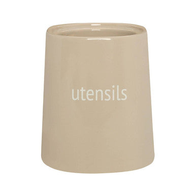 Fletcher Beige Ceramic Utensils Holder