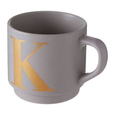 Signet Grey Monogram Mug K