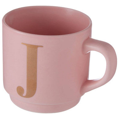 Signet Pink Monogram Mug J